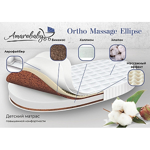Детский ортопедический матрас AmaroBaby Ortho Massage Ellipse с массажным эффектом