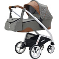 Детская коляска Rant Wave 2 в 1, ткань+эко-кожа (Grey Brown
						
					) — Фото