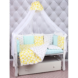Комплект в кроватку AmaroBaby Happy Baby, 4 предмета, поплин / бязь