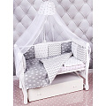 Бортик в кроватку AmaroBaby Royal Baby, 12 подушек, бязь Бортик в кроватку AmaroBaby Royal Baby, 12 подушек, бязь Серый, Бязь — Фото