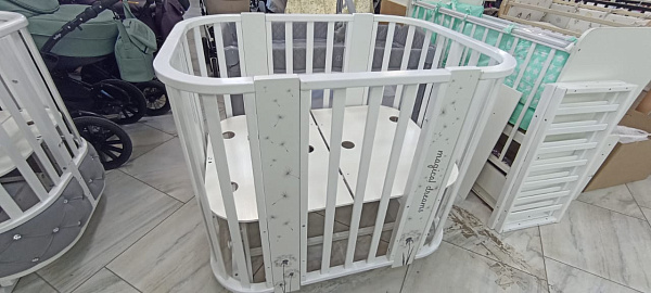 Детская кроватка Кедр Alina 5 в 1, колесо/поперечный маятник фото 2