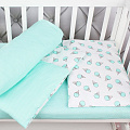 Комплект постельного белья в кроватку AmaroBaby Baby Boom из бязи, 3 предмета Комплект постельного белья в кроватку AmaroBaby Baby Boom из бязи, 3 предмета Мороженки/мята — Фото