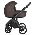 Детская коляска Roan Bass Next 2 в 1, кожа RN087/1 Chocolate/Black/т.коричневая ручка — Фото