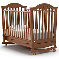 Детская кроватка Nuovita Sorriso dondolo, колесо + качалка (Орех) — Фото
