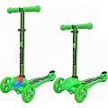 Трехколесный самокат Y-Scoo RT Trio Diamond 120 Kaleidoscope со светящейся платформой Green — Фото