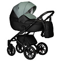 Детская коляска Indigo Mio Eco 2 в 1 (05 черная кожа+шалфей кожа
						
					) — Фото