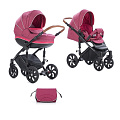 Детская коляска Tutis Mimi Style 2 в 1, ткань+эко-кожа Детская коляска Tutis Mimi Style 2 в 1, ткань+эко-кожа 308 Бордовый лен + Брусничный — Фото