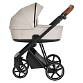 Детская коляска Roan Sol 2 в 1, экокожа (RSL/2022 Кожа Island Stone /Black/коричневая ручка
						
					) — Фото