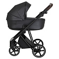 Детская коляска Roan Sol 2 в 1, экокожа (RSL/2020 Кожа Black Pearl/Black/т.коричневая ручка
						
					) — Фото