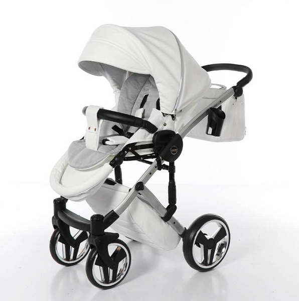 Детская коляска Junama Diamond Mirror Satin V2 3 в 1 на серебряной раме фото 1