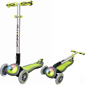 Трехколесный самокат Globber Elite F My Free Fold Up 448 со светящейся платформой (Green) — Фото