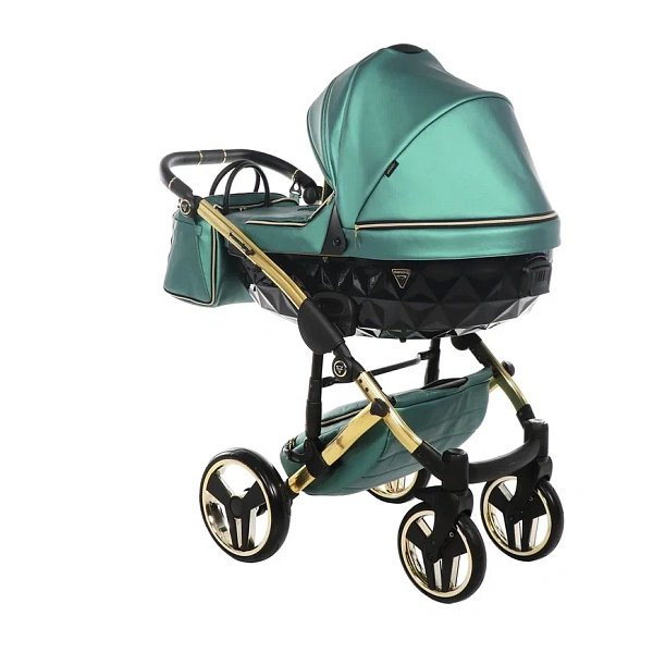 Детская коляска Junama Fluo Line V2 3 в 1 на золотой раме фото 6