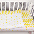 Комплект постельного белья в кроватку AmaroBaby Baby Boom из бязи, 3 предмета Комплект постельного белья в кроватку AmaroBaby Baby Boom из бязи, 3 предмета Желтый зигзаг — Фото