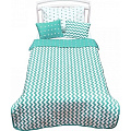 Покрывало + 2 декоративные подушки для дошкольников Shapito by Giovanni Z-Kids 170 х 110 см Mint — Фото