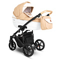 Детская коляска Camarelo Avenger 2 в 1 Детская коляска Camarelo Avenger 2 в 1 Avenger Plus, AV-01, Бежевый Жаккард - Белая Экокожа — Фото