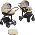 Детская коляска Tutis Mimi Style 3 в 1 Детская коляска Tutis Mimi Style 3 в 1 343 Светло-бежевый + кожа шоколад — Фото