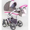 Детская коляска BeBe-Mobile Movo R 3 в 1, ткань+эко-кожа (R7 (Pink-Grey)
						
					) — Фото