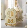 Кроватка детская Baby Expert Cuore di Mamma Кроватка детская Baby Expert Cuore di Mamma Крем с золотистым декором — Фото