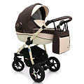 Детская коляска Verdi Pepe Eco Plus 3 в 1, ткань+эко-кожа (36 Linen Brown
						
					) — Фото