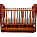 Детская кроватка Счастливый Малыш Дюймовочка, поперечный маятник (Темный орех) — Фото