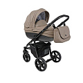 Детская коляска Roan Bass Eco 2 в 1, эко-кожа Carbon black Cappucino /black — Фото