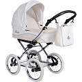 Детская коляска Nastella Luxe Eco 3 в 1, эко-кожа, шасси Black Детская коляска Nastella Luxe Eco 3 в 1, эко-кожа, шасси Black White — Фото