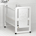 Детская кроватка Kitelli (Kito) Micio качалка + колеса Детская кроватка Kitelli (Kito) Micio качалка + колеса белый — Фото