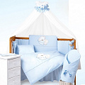 Комплект в кроватку Tuttolina Sleeping Bear (6 предметов) Комплект в кроватку Tuttolina Sleeping Bear (6 предметов) Голубой — Фото