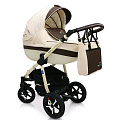 Детская коляска Verdi Pepe Eco Plus 3 в 1, ткань+эко-кожа (19 Cream Choco
						
					) — Фото