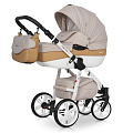 Детская коляска Riko Nano Ecco 3 в 1, эко-кожа 05 Caramel — Фото