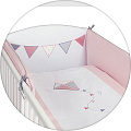 Постельное бельё Ceba Baby с вышивкой, 3 предмета W-801-070-007 Kite White-Pink — Фото