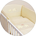 Постельное бельё Ceba Baby с вышивкой, 3 предмета W-806-057-171 Elephants Creamy — Фото