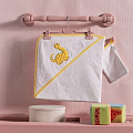 Kidboo Комплект для купания: полотенце с уголком+варежка 75х75 см Baby Dinos — Фото