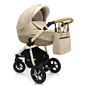 Детская коляска Verdi Pepe Eco Plus 3 в 1, ткань+эко-кожа (32 Linen Cream
						
					) — Фото