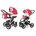 Детская коляска Esspero Newborn Lux 2 в 1, шасси White Red Lux — Фото
