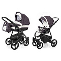 Детская коляска Esspero Newborn Lux 2 в 1, шасси Black Grey Leves — Фото