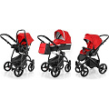 Детская коляска Esspero Newborn Lux Alu 3 в 1, шасси Black Red — Фото