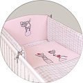 Постельное бельё Ceba Baby с вышивкой, 3 предмета W-801-069-130 Cats Pink — Фото