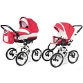 Детская коляска Esspero Classic 2 в 1, шасси White Детская коляска Esspero Classic 2 в 1, шасси White Red Grey — Фото