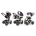Детская коляска Esspero Discovery 3 в 1, шасси Beige Grey Leves — Фото