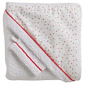 Махровое полотенце с уголком и варежка для купания Red Castle "Hooded Towel" art. 0304 0304135 / Dots — Фото