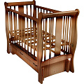 Детская кроватка Счастливый Малыш Венеция, универсальный маятник (Орех с оттенением) — Фото