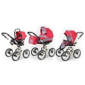 Детская коляска Esspero Classic 3 в 1, шасси Beige Детская коляска Esspero Classic 3 в 1, шасси Beige Red Grey — Фото