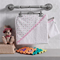 Kidboo Комплект для купания: полотенце с уголком+варежка 75х75 см Cute Bear Pink — Фото
