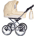 Детская коляска Nastella Luxe Eco 2 в 1, эко-кожа, шасси White Детская коляска Nastella Luxe Eco 2 в 1, эко-кожа, шасси White Beige — Фото