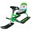 Снегокат Барс Comfort Снеговик 130 со складной спинкой (зеленый) — Фото