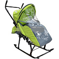 Санки-коляска Скользяшки Кенгуру-7-Р Азбука (Зеленый
						
					) — Фото