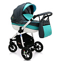Детская коляска Verdi Pepe Eco Plus 3 в 1, ткань+эко-кожа (22 Ocean
						
					) — Фото