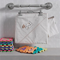 Kidboo Комплект для купания: полотенце с уголком+варежка 75х75 см Honey Bear Linen — Фото