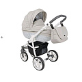 Детская коляска Roan Bass Eco 2 в 1, эко-кожа B2 Stone/White — Фото